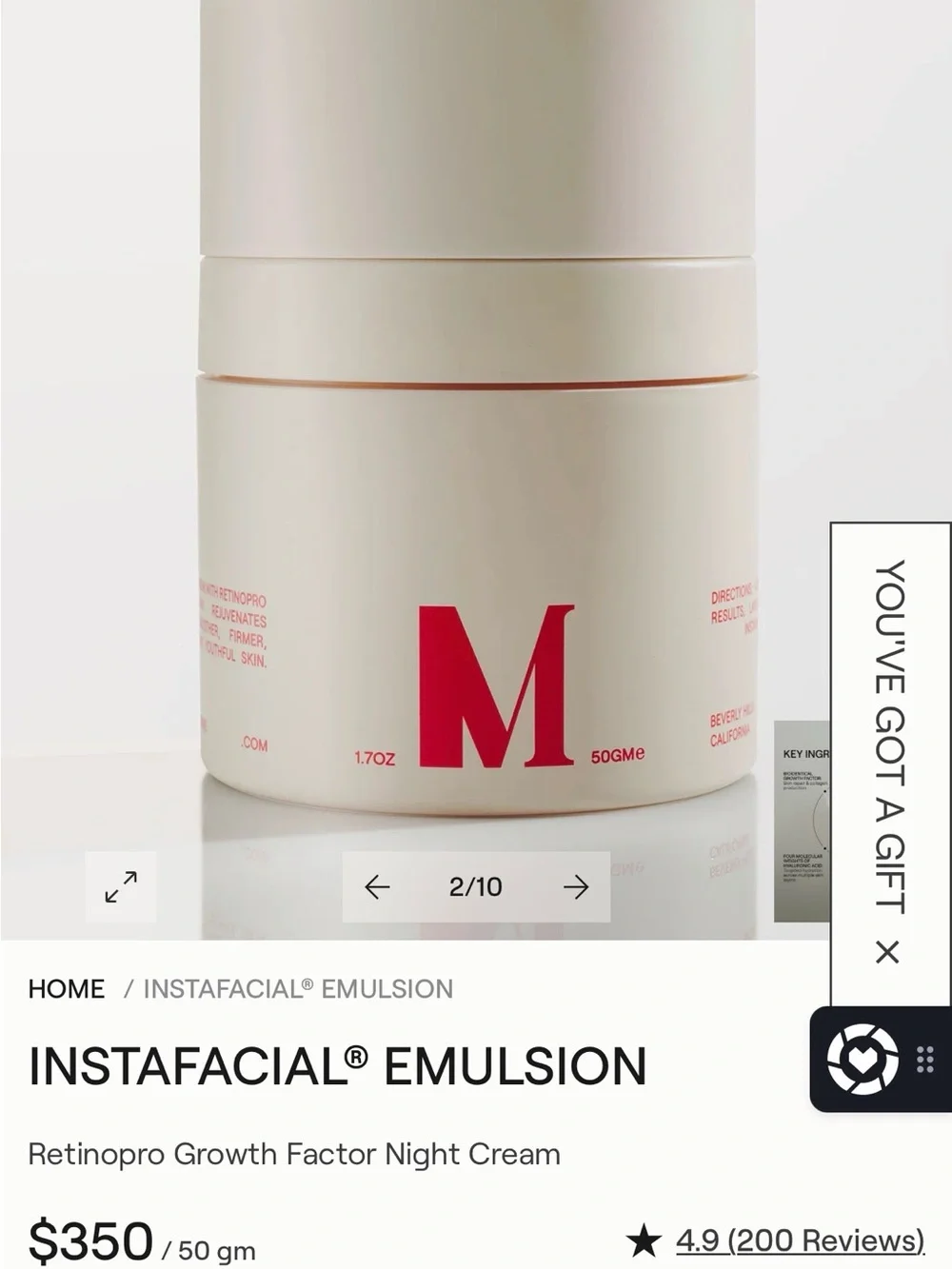 DR DIAMONDS METACINE INSTA FACIAL® Emulsion Night Cream — Cream